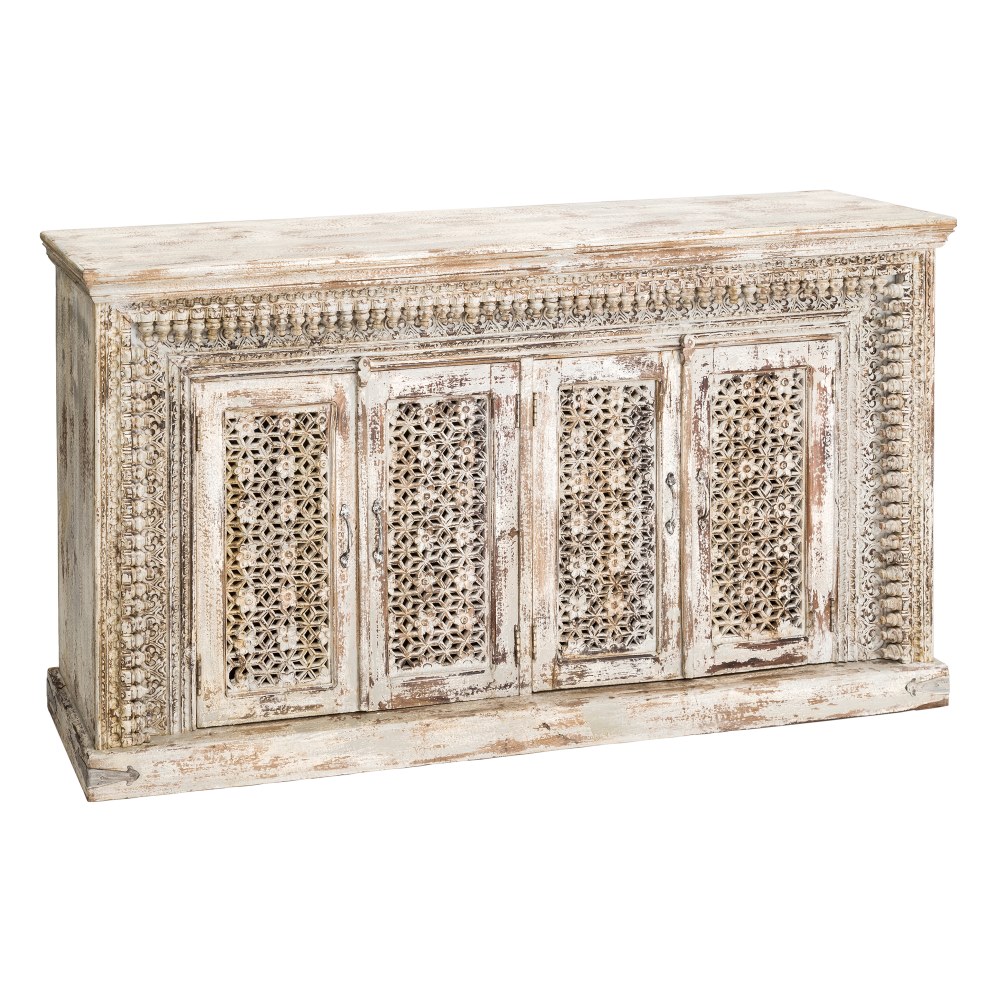 APARADOR “ORISSA” BLANCO ROZADO MADERA 187 X 45 X 100 CM