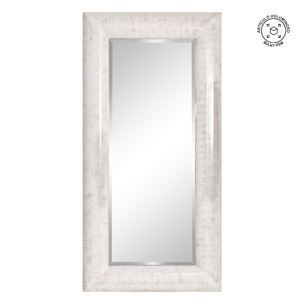 ESPEJO BLANCO ROZADO PU/CRISTAL 101 X 8 X 200 CM