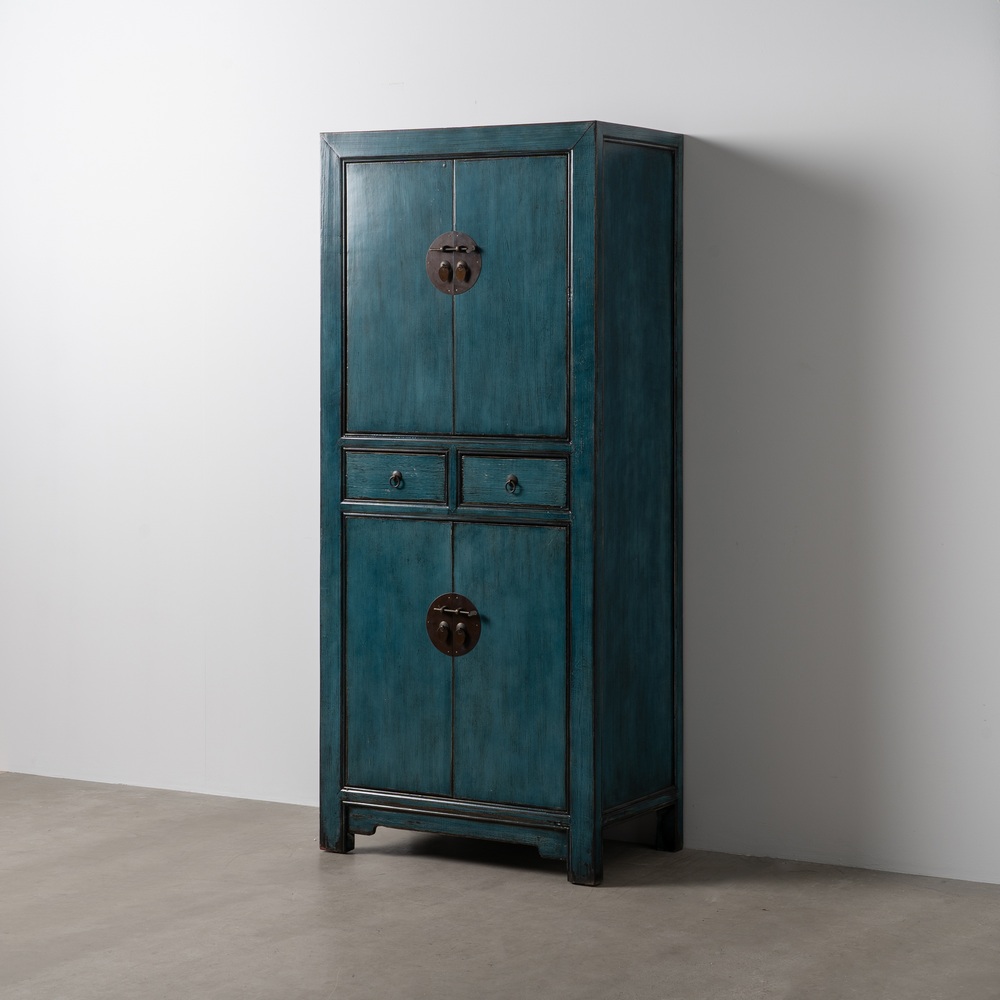 ARMARIO AZUL MADERA-MDF 80 X 49 X 184 CM