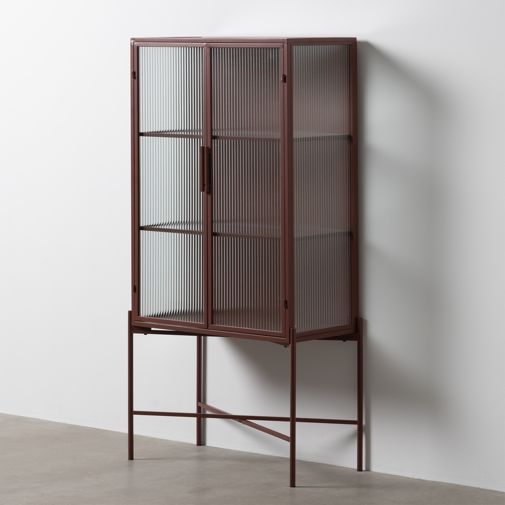 VITRINA TEJA METAL-CRISTAL 70 X 36 X 143 CM
