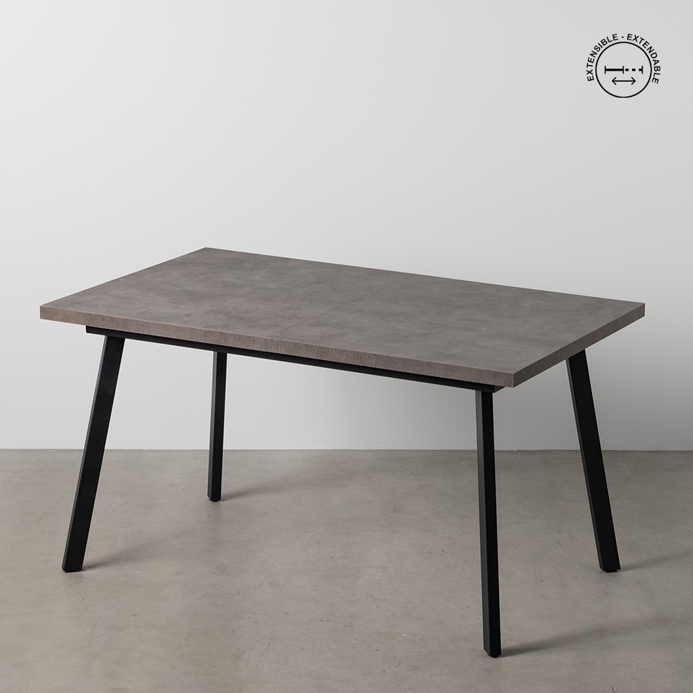MESA EXTENSIBLE GRIS METAL-MADERA PAX 138 X 85 X 76 CM