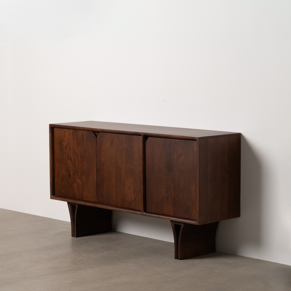 APARADOR MARRÓN MADERA DE ACACIA SALÓN 145 X 40 X 80 CM