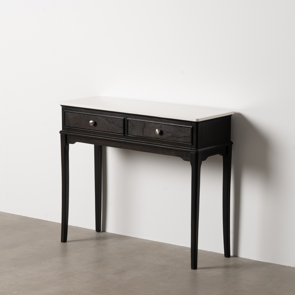 CONSOLA NEGRO MÁRMOL-DM 90 X 33 X 76 CM