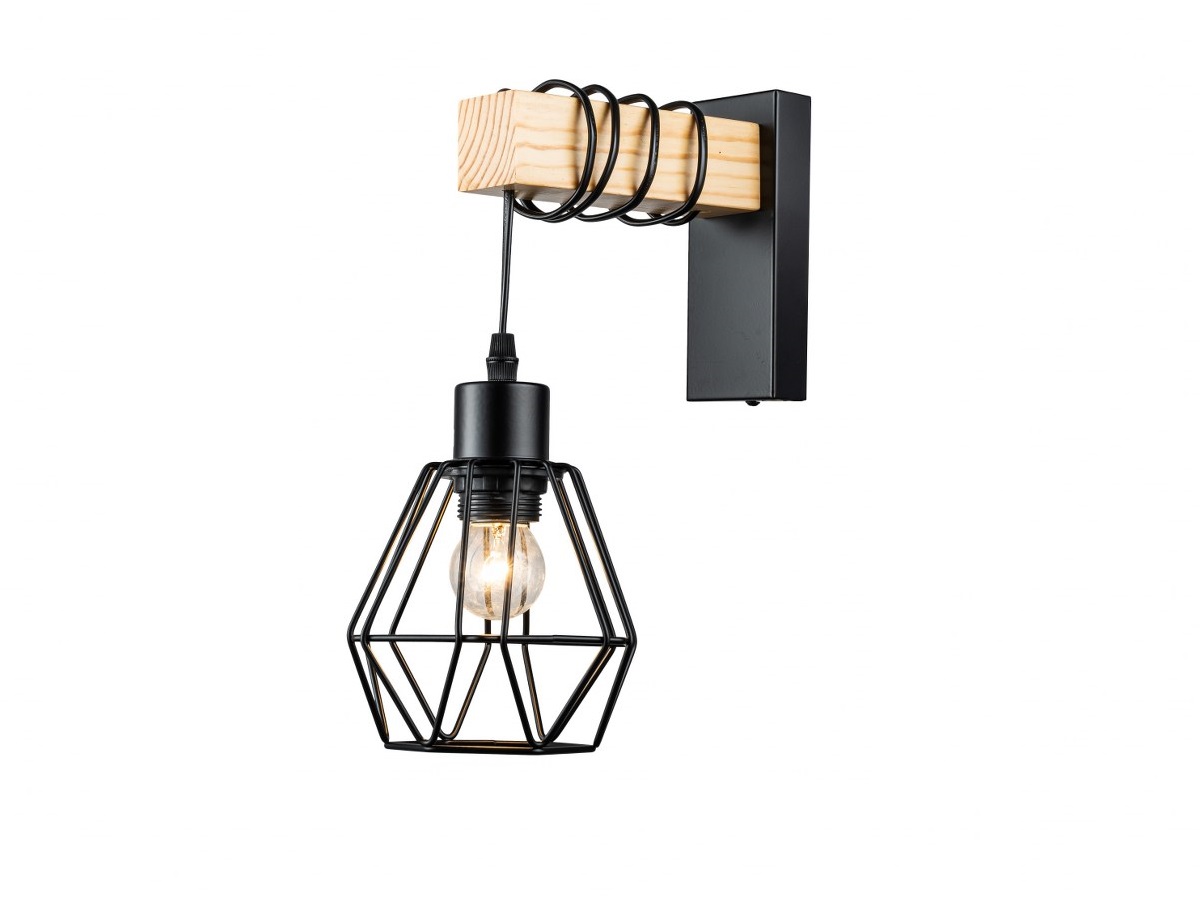Aplique de pared negro NORTE – LP5068-1W