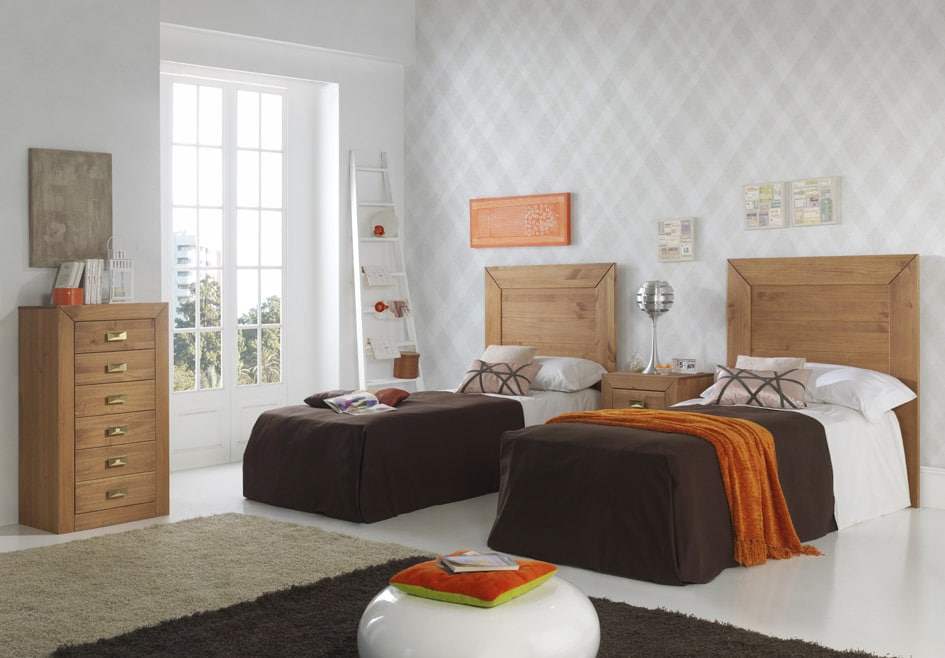 Dormitorio Juvenil Colonial Madera Pino