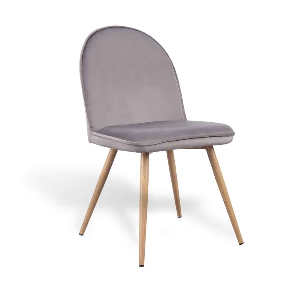 Silla Comedor Terciopelo Gris
