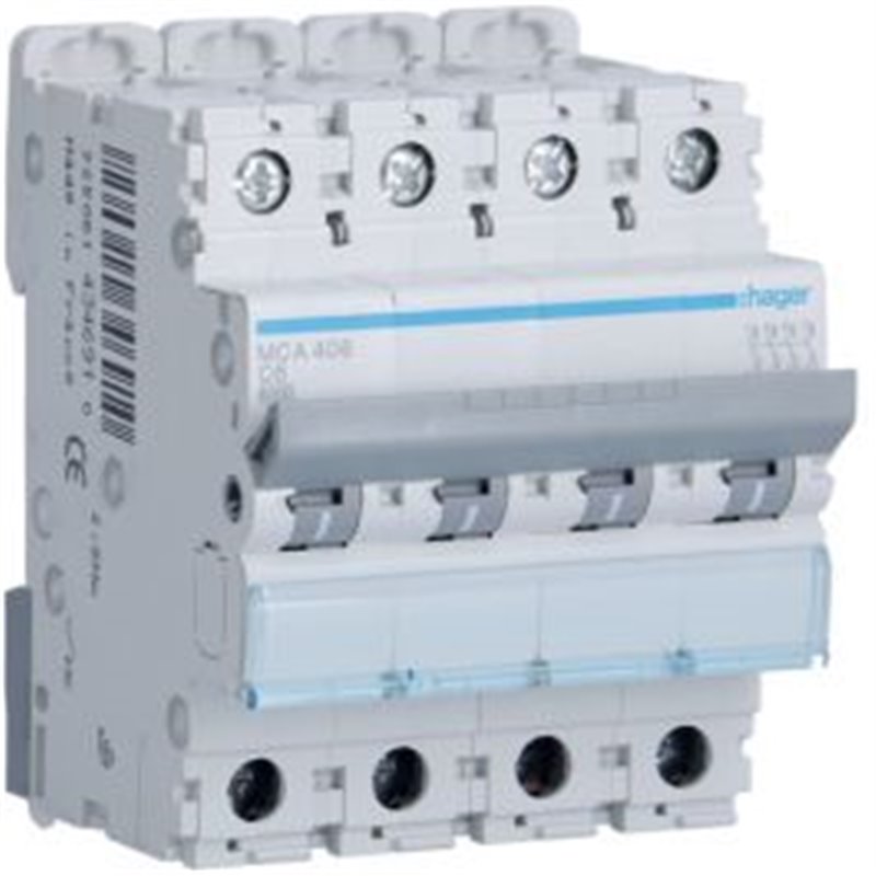 Interruptor Automatico M 4P 3A curva C 6kA HAGER MCA403