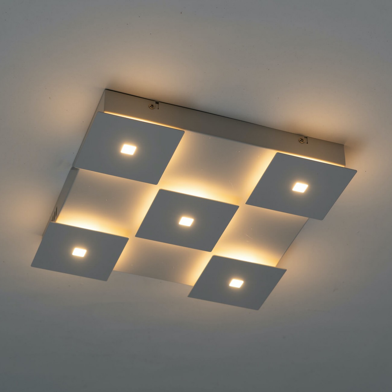 Plafón LED cuadrado blanco L34 cm – Nova