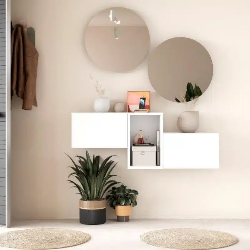 Recibidor moderno 132 cm en blanco