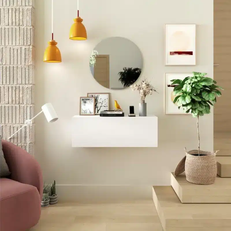 Recibidor moderno 90 cm en blanco